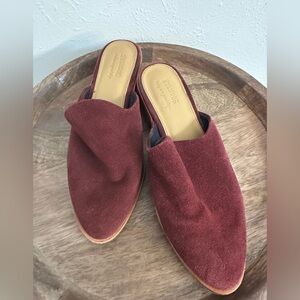Soludos Suede Burgundy Mules- 6.5